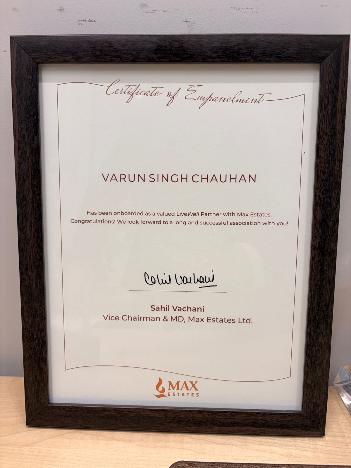 Max Estates — Channel Partner Recognition