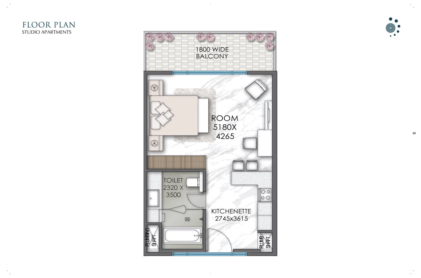 Central Delhi 3 BHK Floor Plan