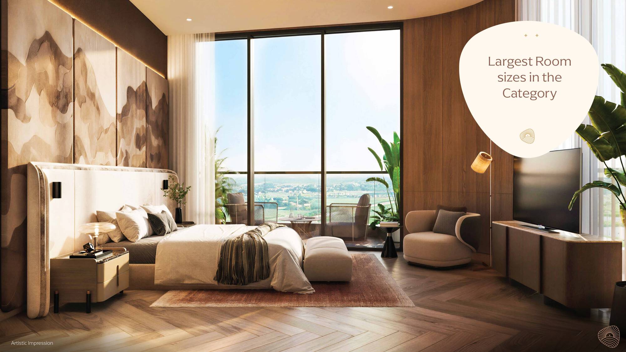 Eldeco Terra and Sol master bedroom interior