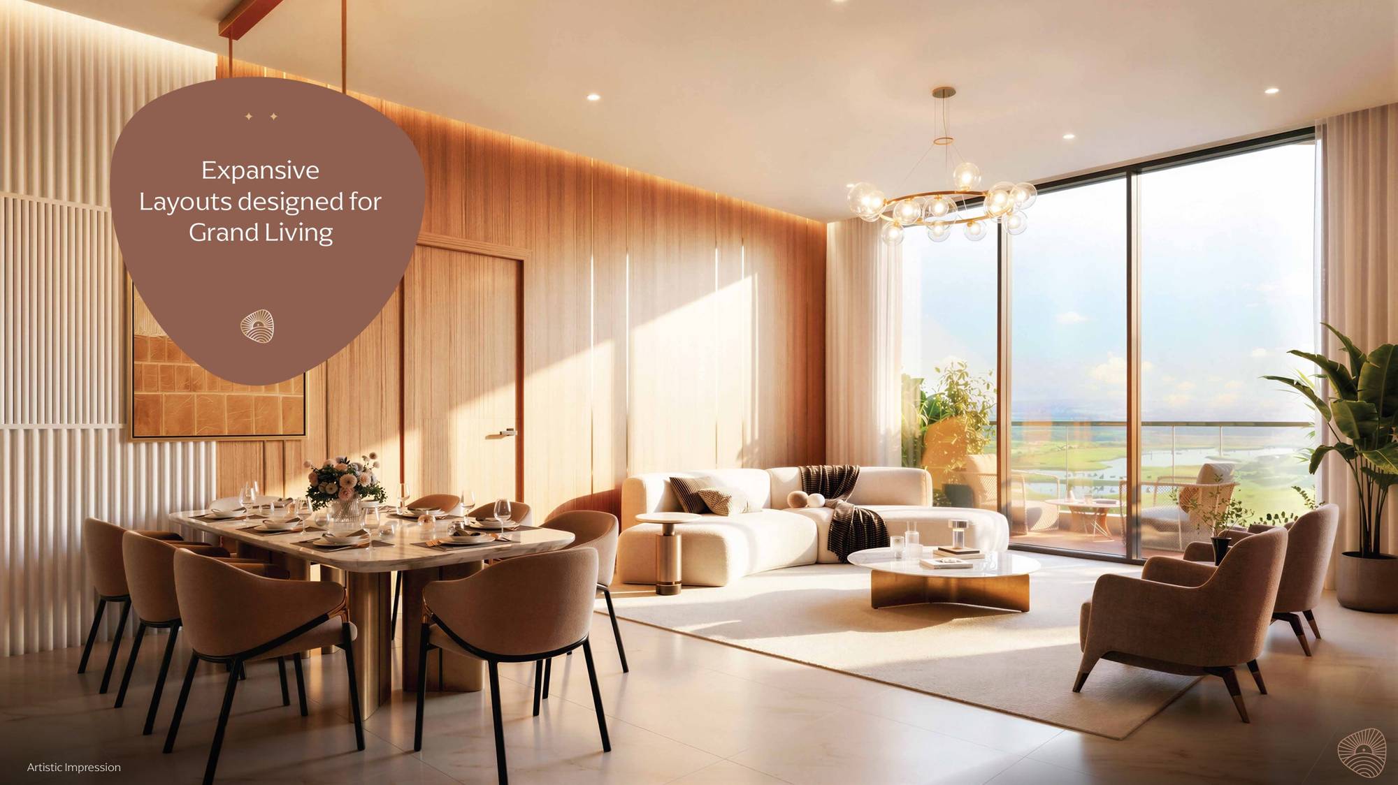Eldeco Terra and Sol living and dining interior