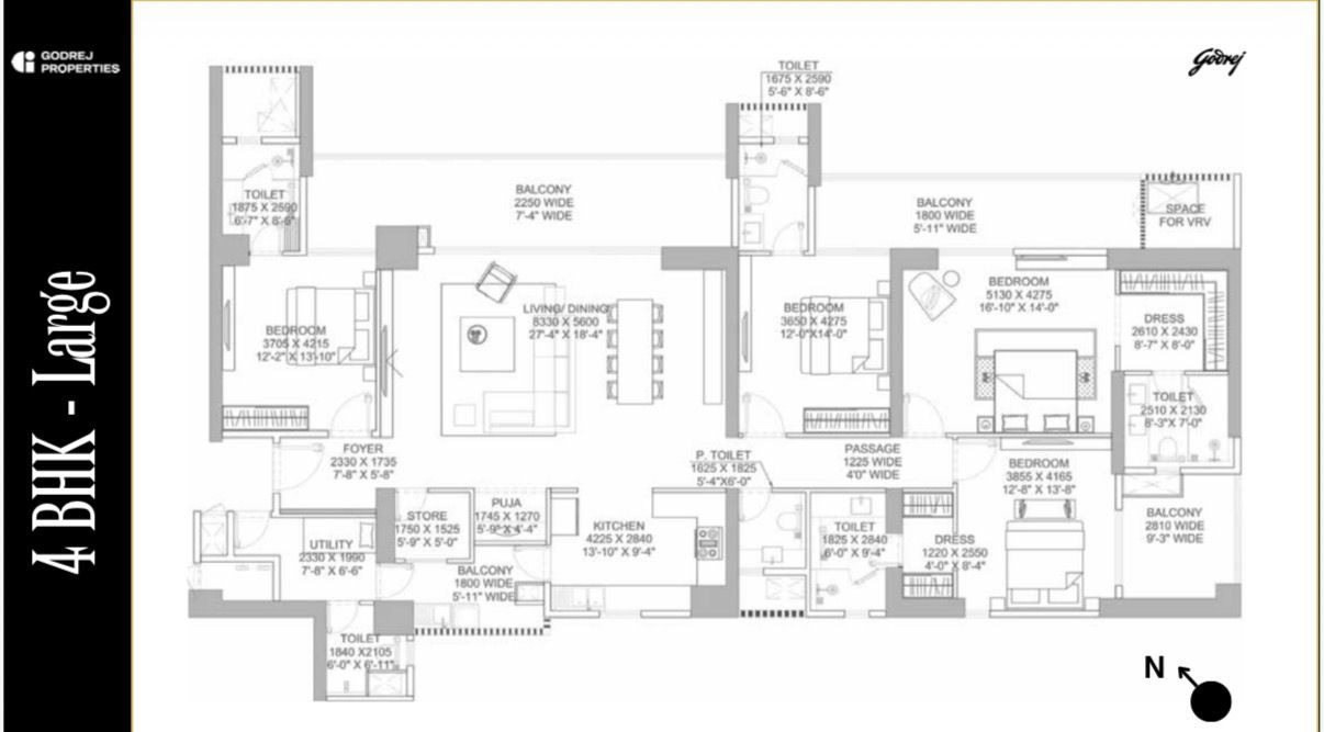 Godrej Samaris 4 BHK Large Floor Plan Sector 53