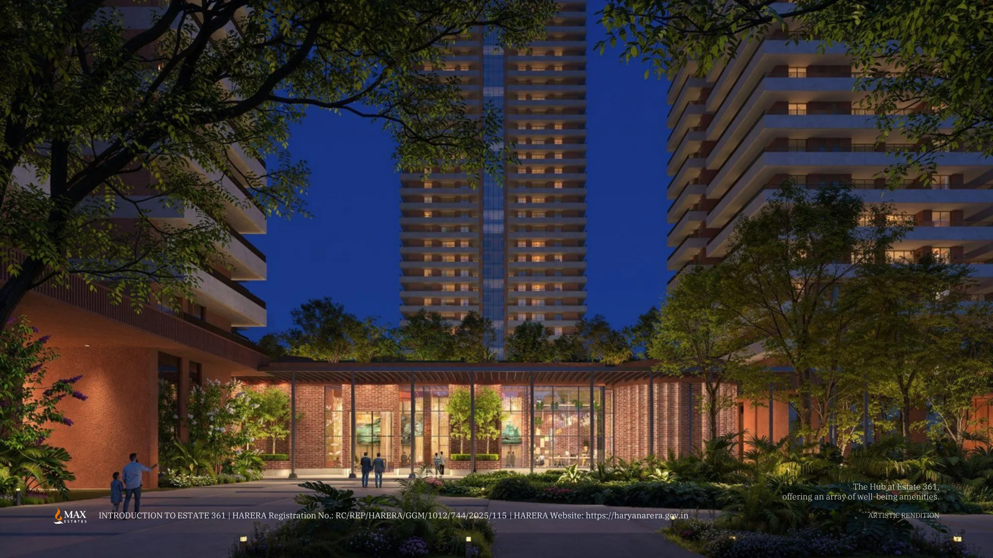 The Hub clubhouse at night, Estate 361