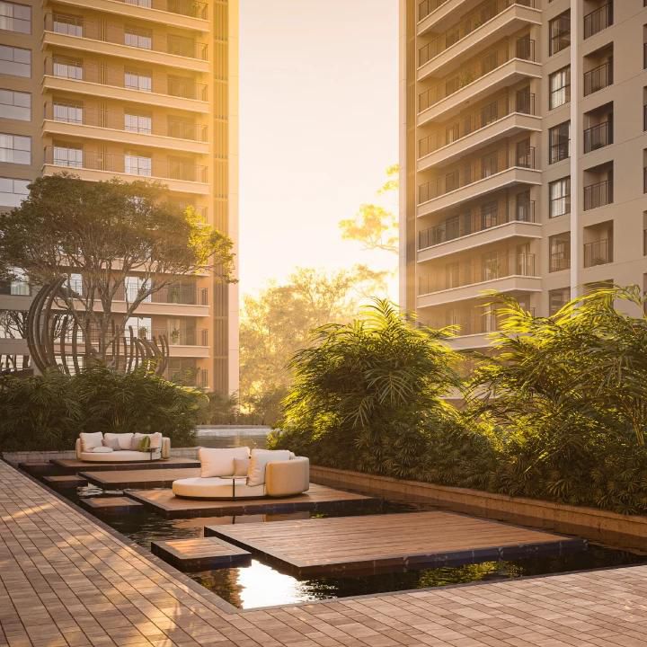SOBHA Crescent landscaped podium and jetty