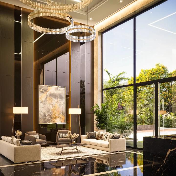 SOBHA Crescent grand lobby clubhouse luxury finishes interiors