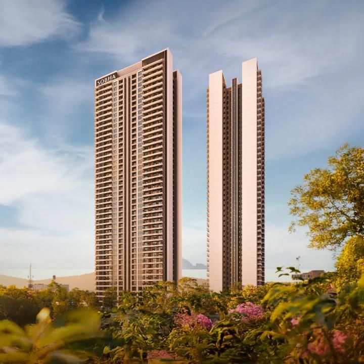 SOBHA Crescent towers day render with Aravallis