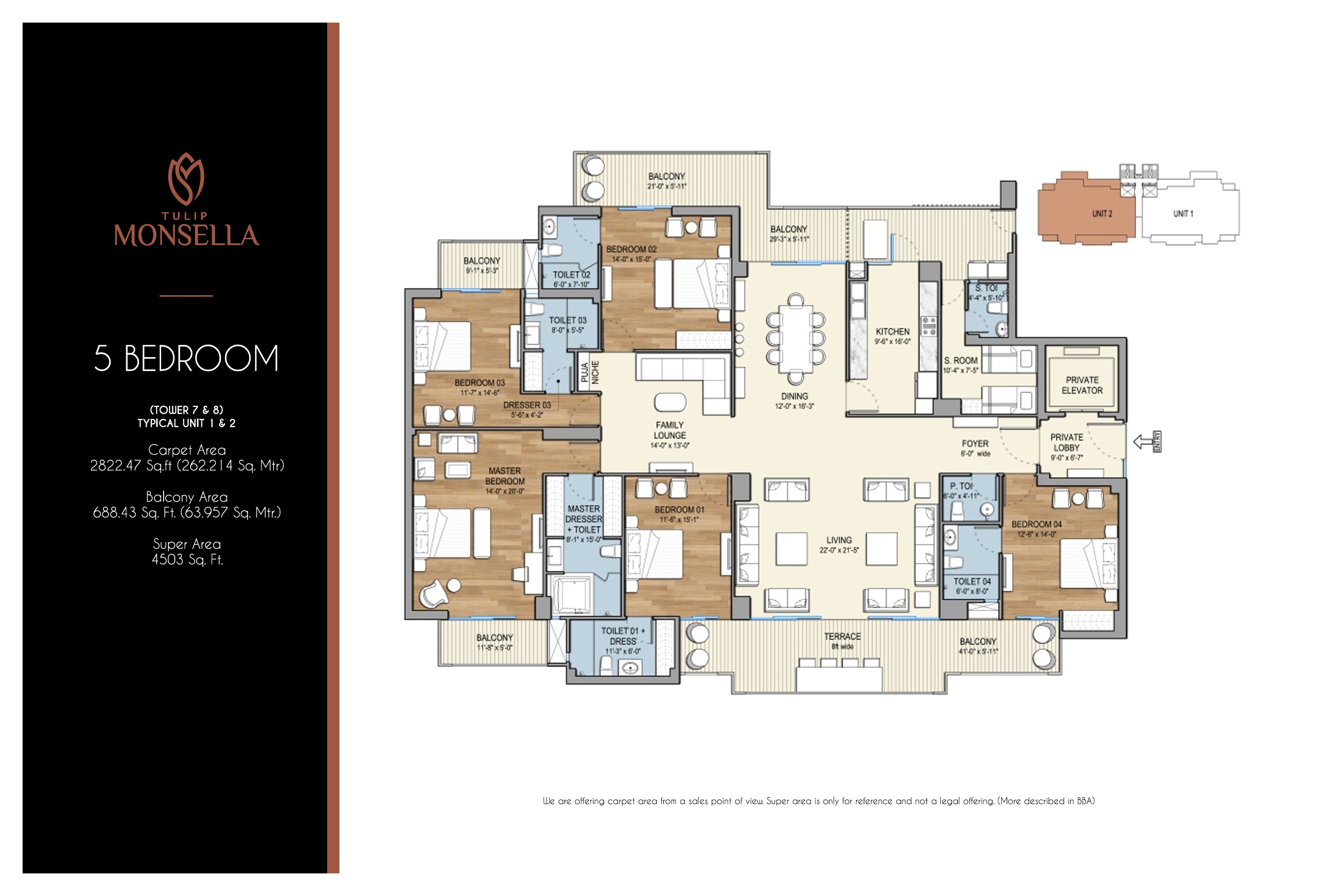 Tulip Monsella 5 BHK Floor Plan - 4503 sq ft